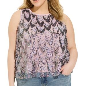 Torrid Sequin Shell Crop Top Sleeveless